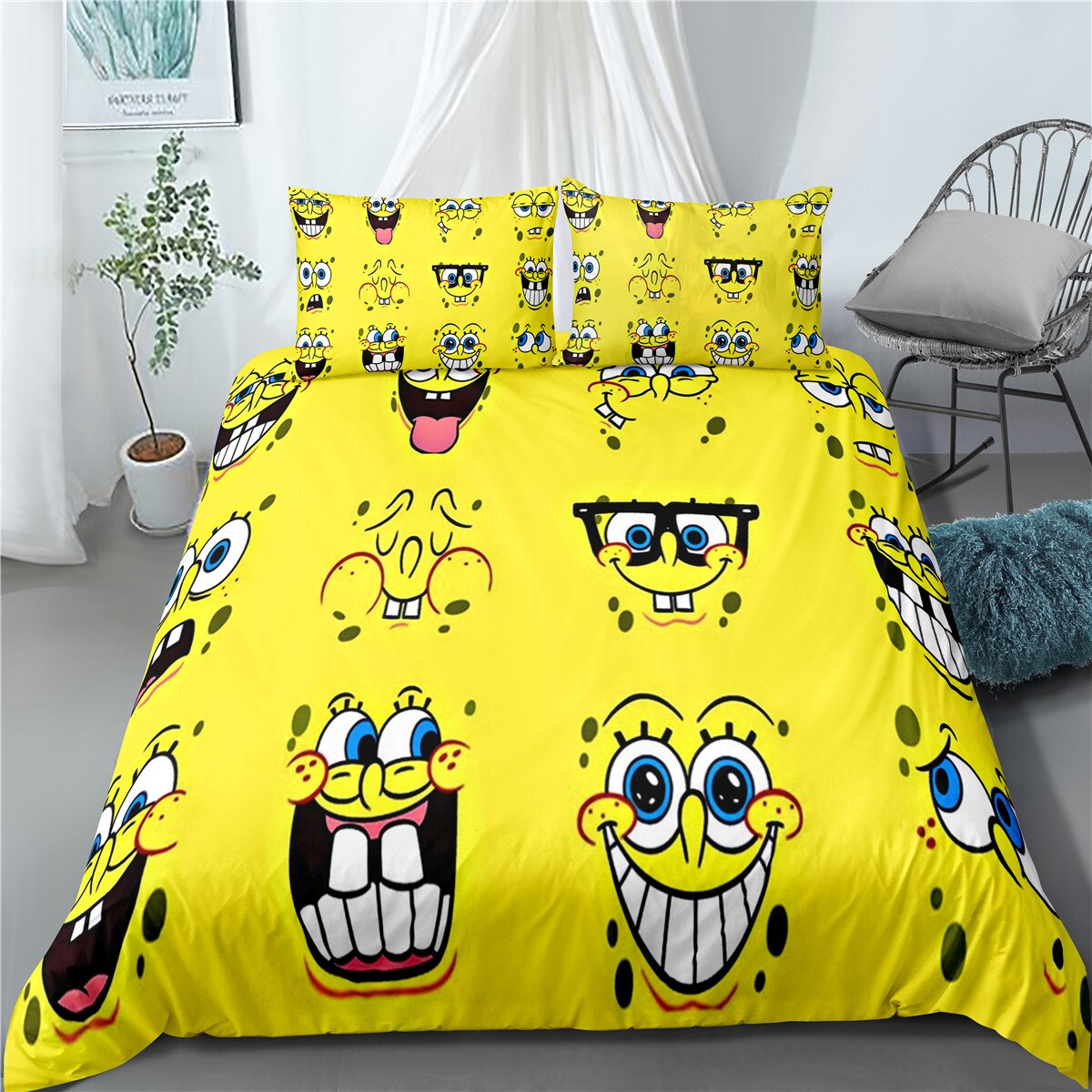 Gult Dynetrekk Spongebob Funny Faces