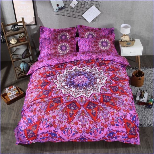 Bohemian Dynetrekk Indian Mandala Rosa