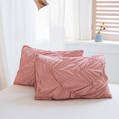 Powder Pink Pinch Pleat Vanlig Dynetrekk