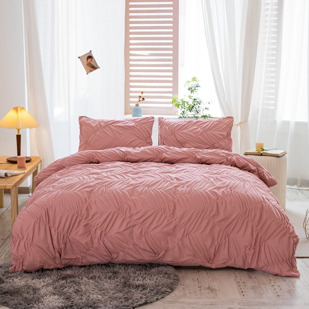 Powder Pink Pinch Pleat Vanlig Dynetrekk